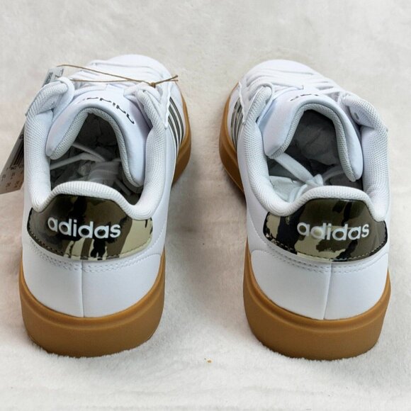 Adidas Grand Court 2.0 Shoes Camo Cloud White Olive Strata Putty Grey Men's 7 US - Picture 11 of 16